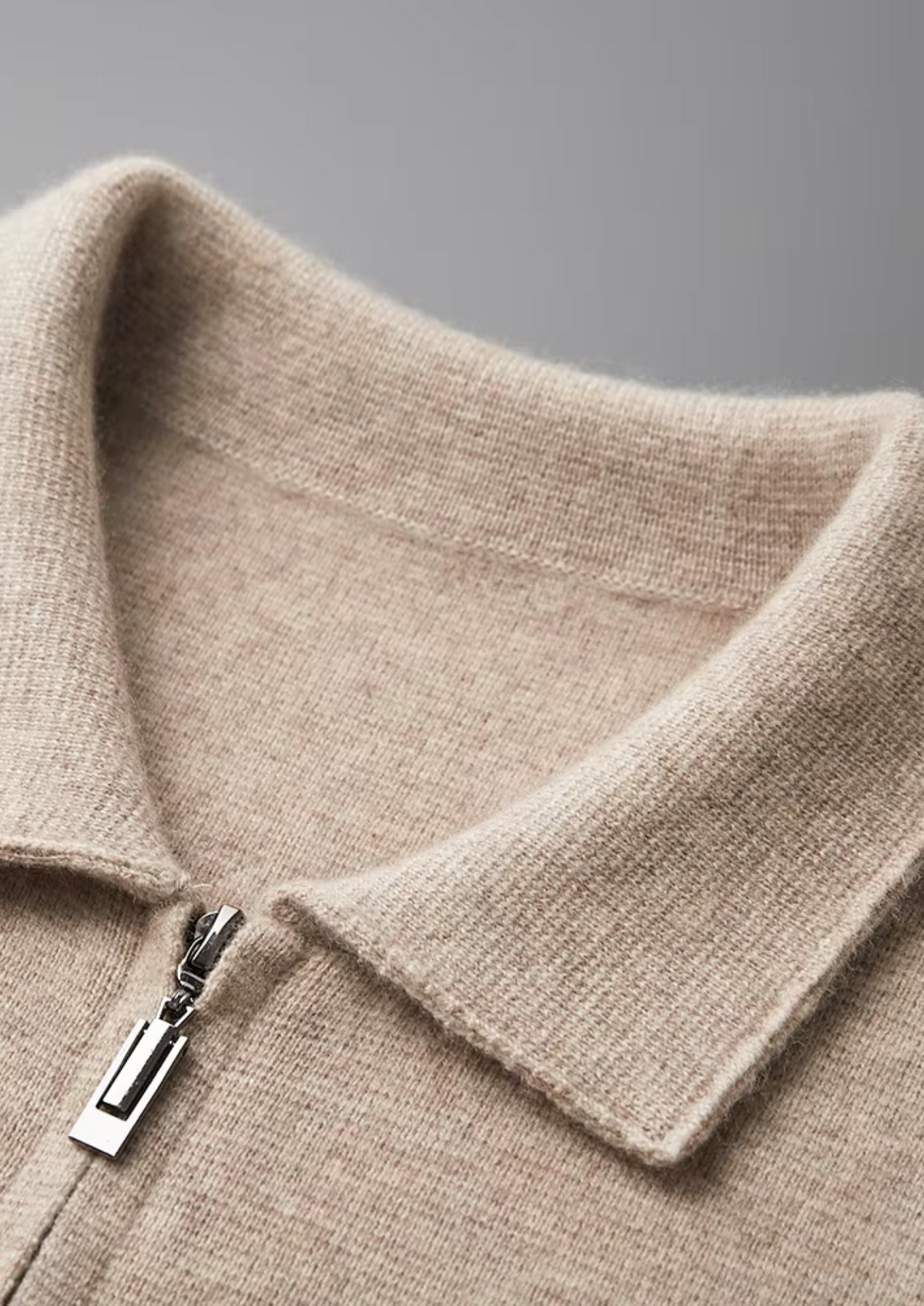 Pure Extra-Fine Merino Wool Zip Polo Cardigan | Roccella