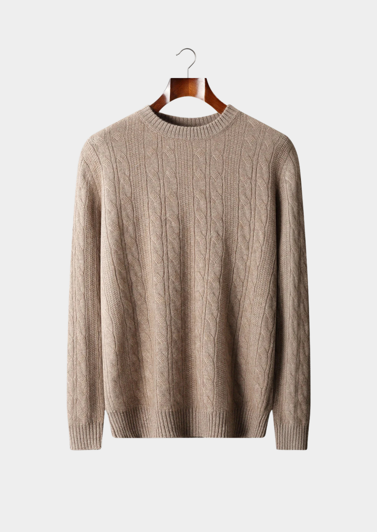 Pure Extra-Fine Merino Wool Cable Crewneck | Roccella