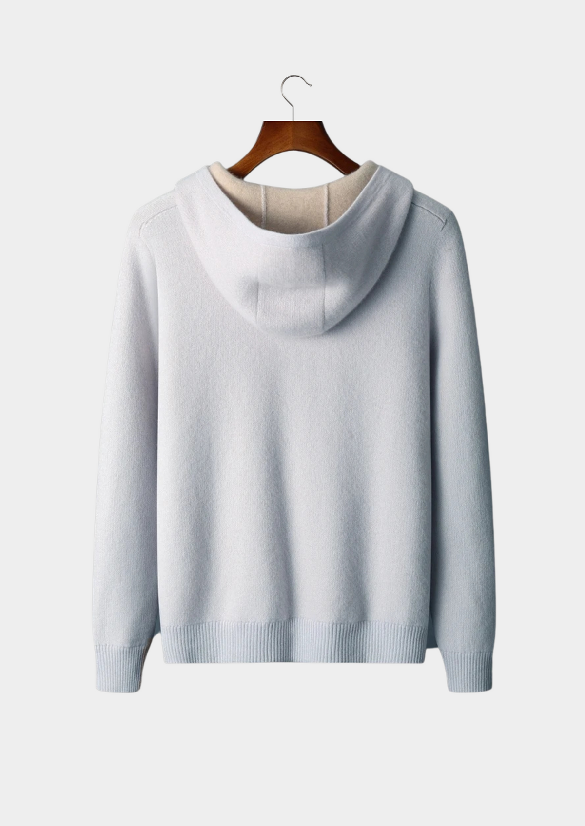 Premium Cashmere Two-Tone Zipper Hoodie | Roccella