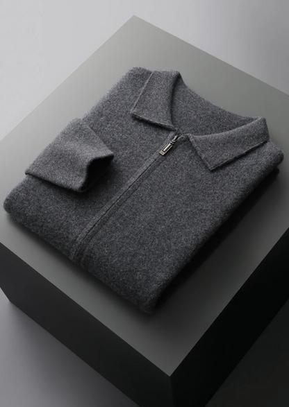 Premium Cashmere Zipper Cardigan | Roccella