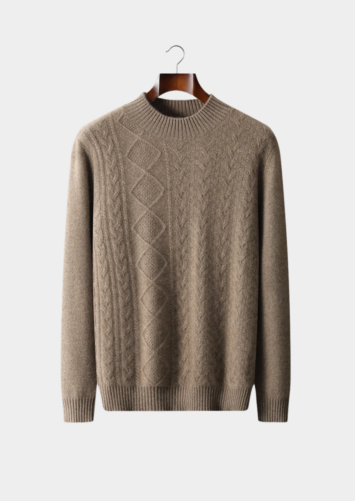 Pure Extra-Fine Merino Wool Jacquard Mockneck | Roccella