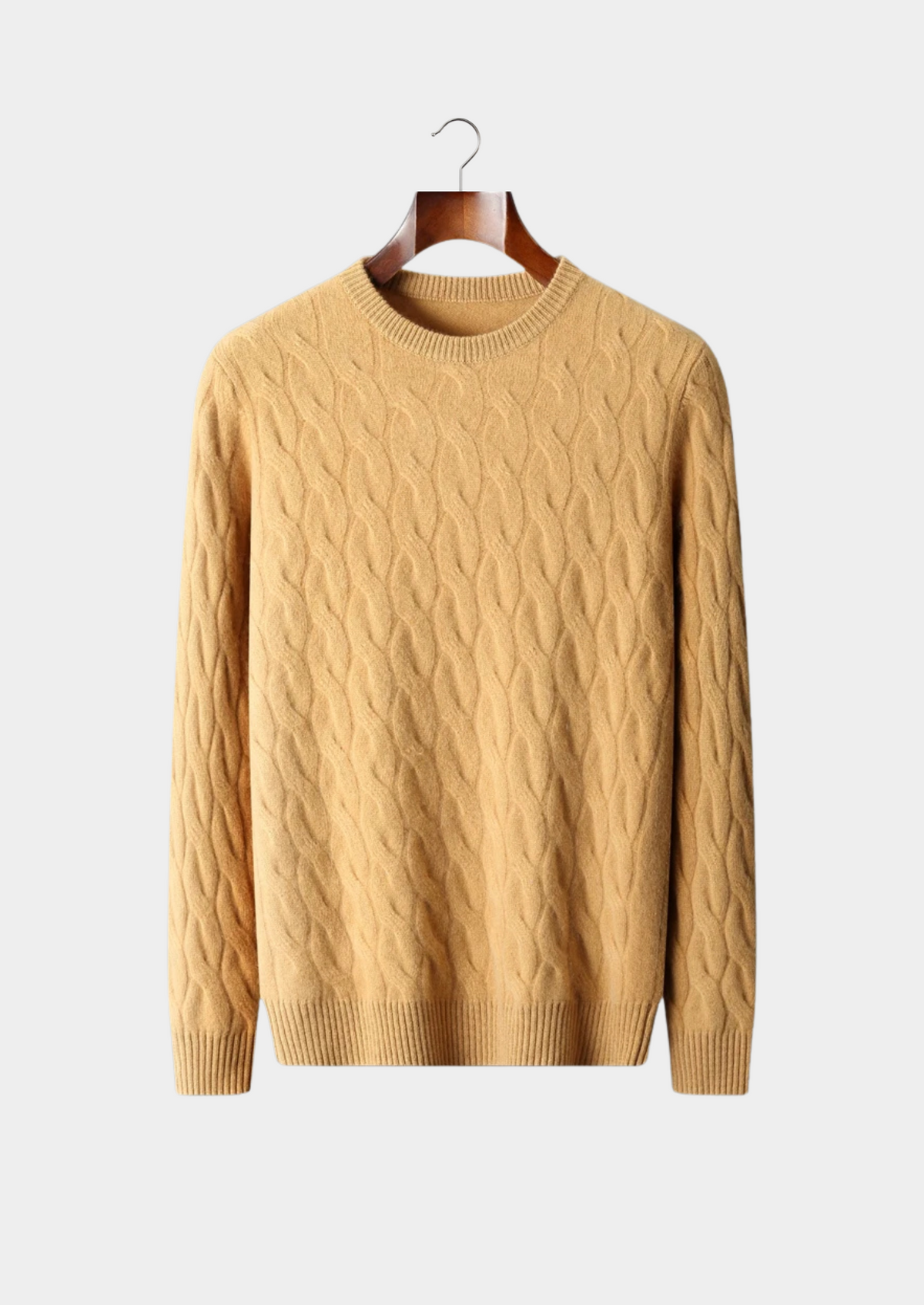 Premium Cashmere Cable Crewneck | Roccella