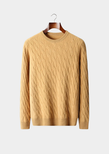 Premium Cashmere Cable Crewneck | Roccella
