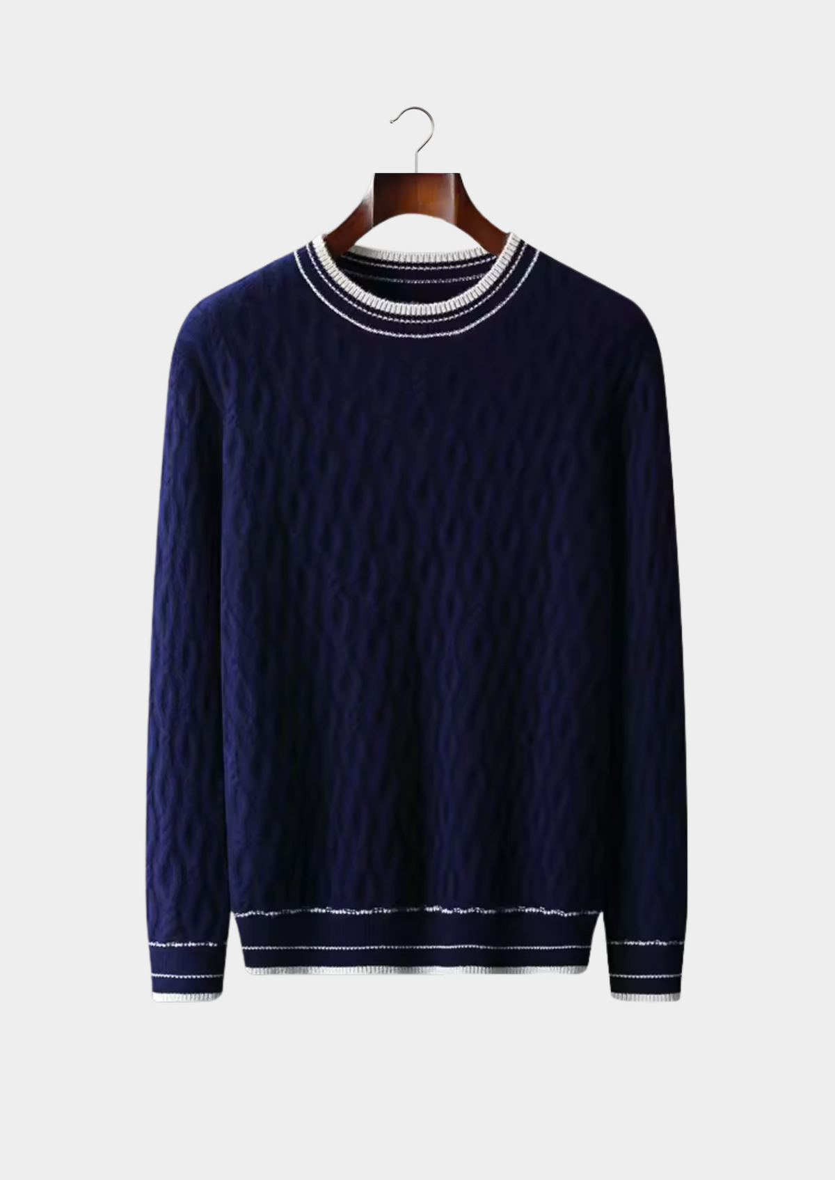 Pure Extra-Fine Merino Wool Jacquard Crewneck | Roccella