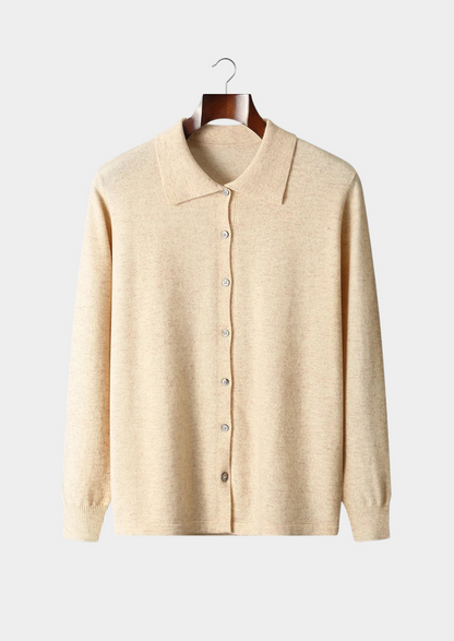 Pure Extra-Fine Merino Wool Polo Cardigan | Roccella