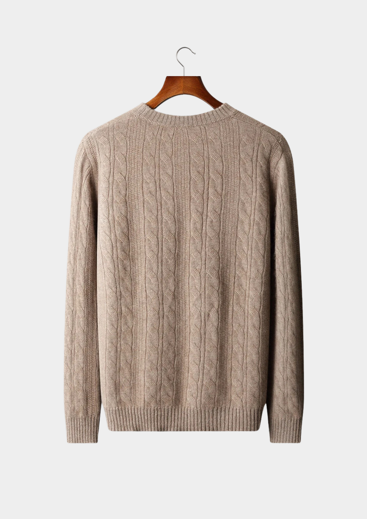 Pure Extra-Fine Merino Wool Cable Crewneck | Roccella
