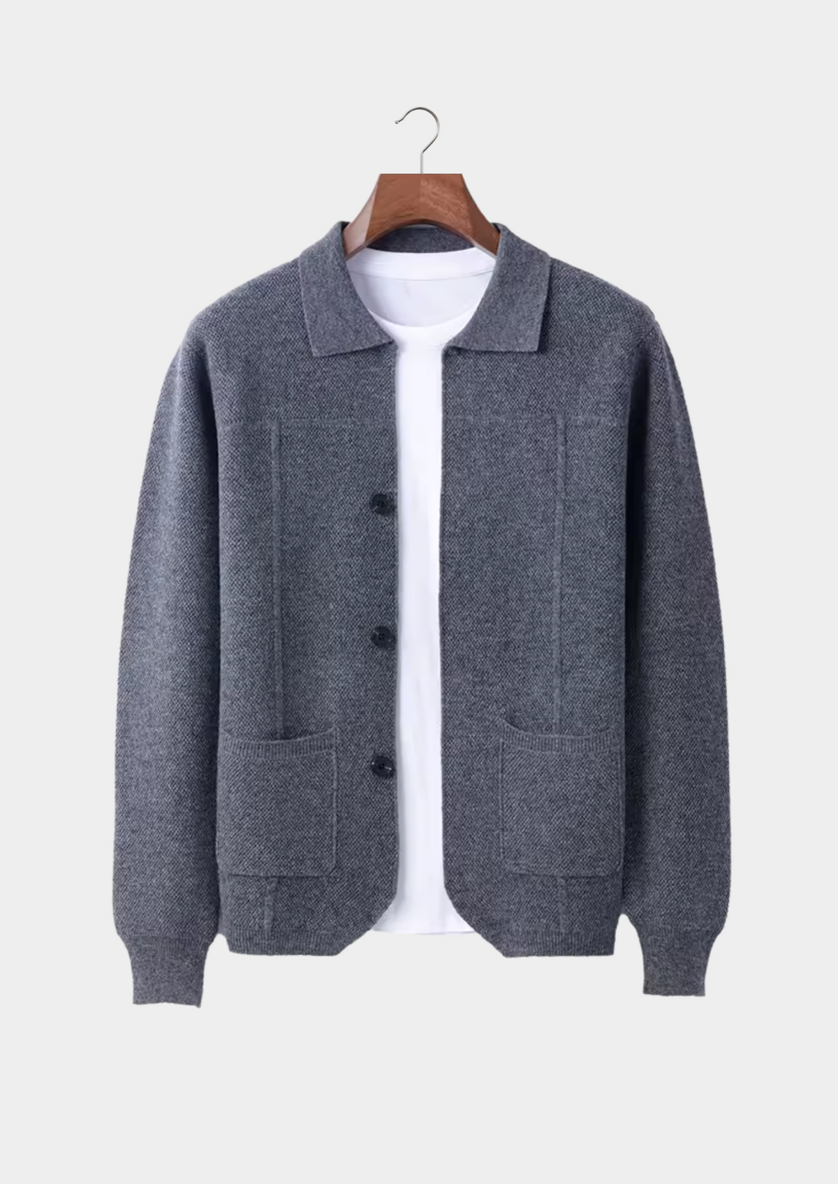 Pure Extra-Fine Merino Wool Button Overshirt | Roccella