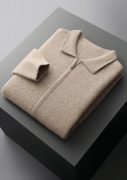 Premium Cashmere Zipper Cardigan | Roccella