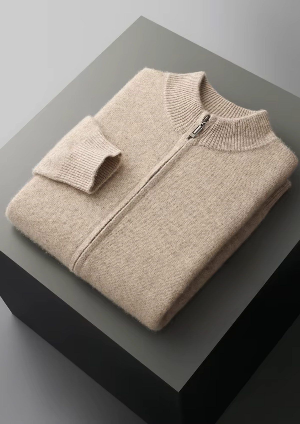 Pure Extra-Fine Merino Wool Zipper Cardigan | Roccella