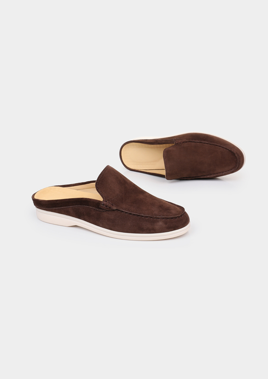 Coffee Marina Suede Slipper | Roccella