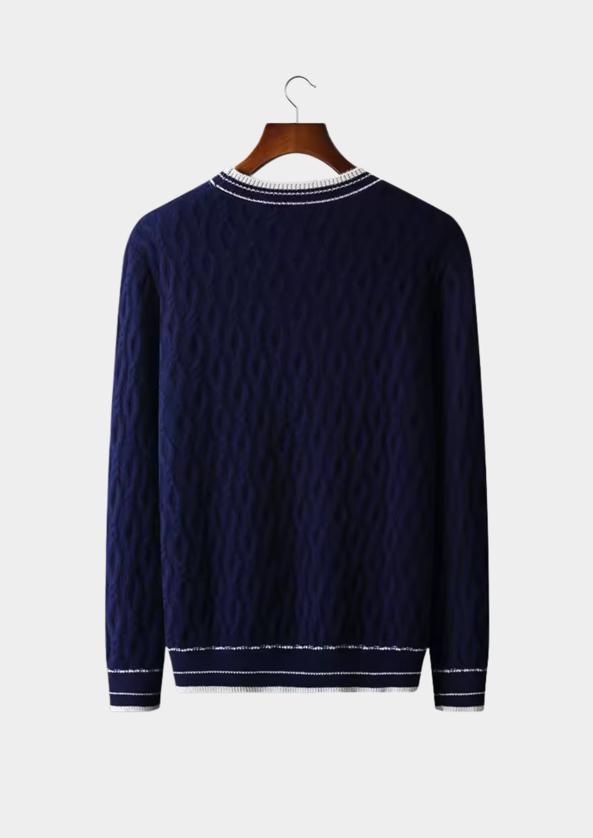 Pure Extra-Fine Merino Wool Jacquard Crewneck | Roccella