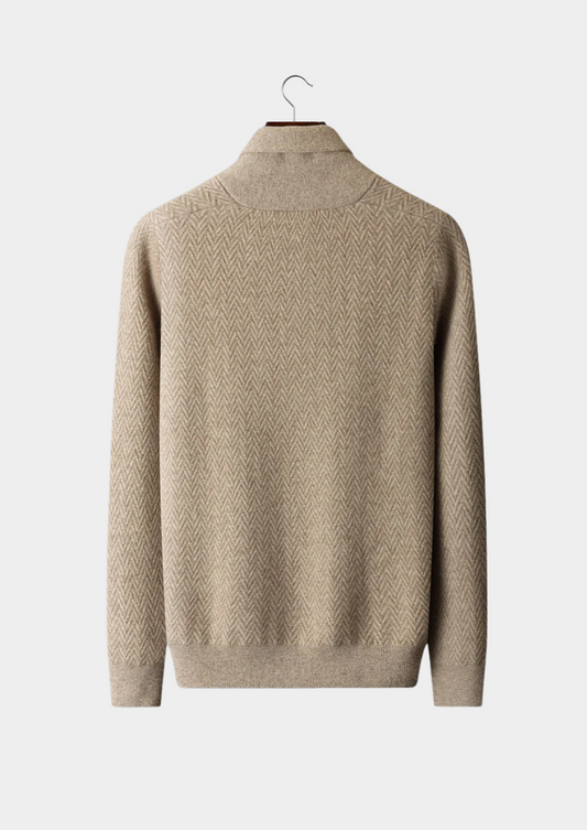 Premium Cashmere Zigzag Button Sweater | Roccella