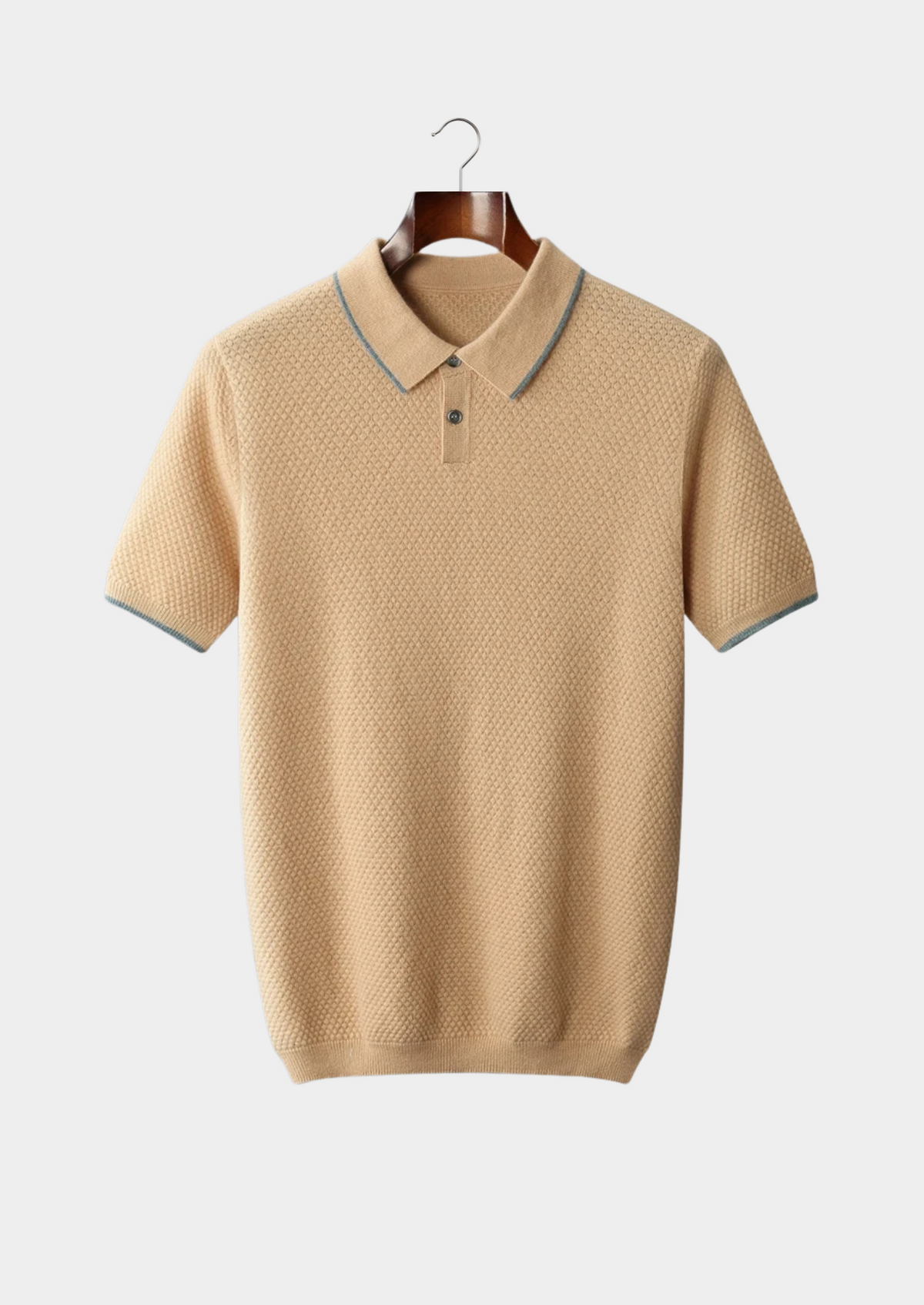 Premium Cashmere Mustard Two-Tone Polo | Roccella