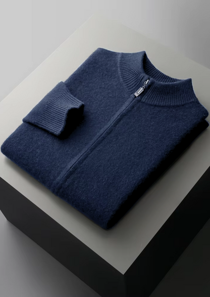 Pure Extra-Fine Merino Wool Navy Blue Luzzo Set | Roccella
