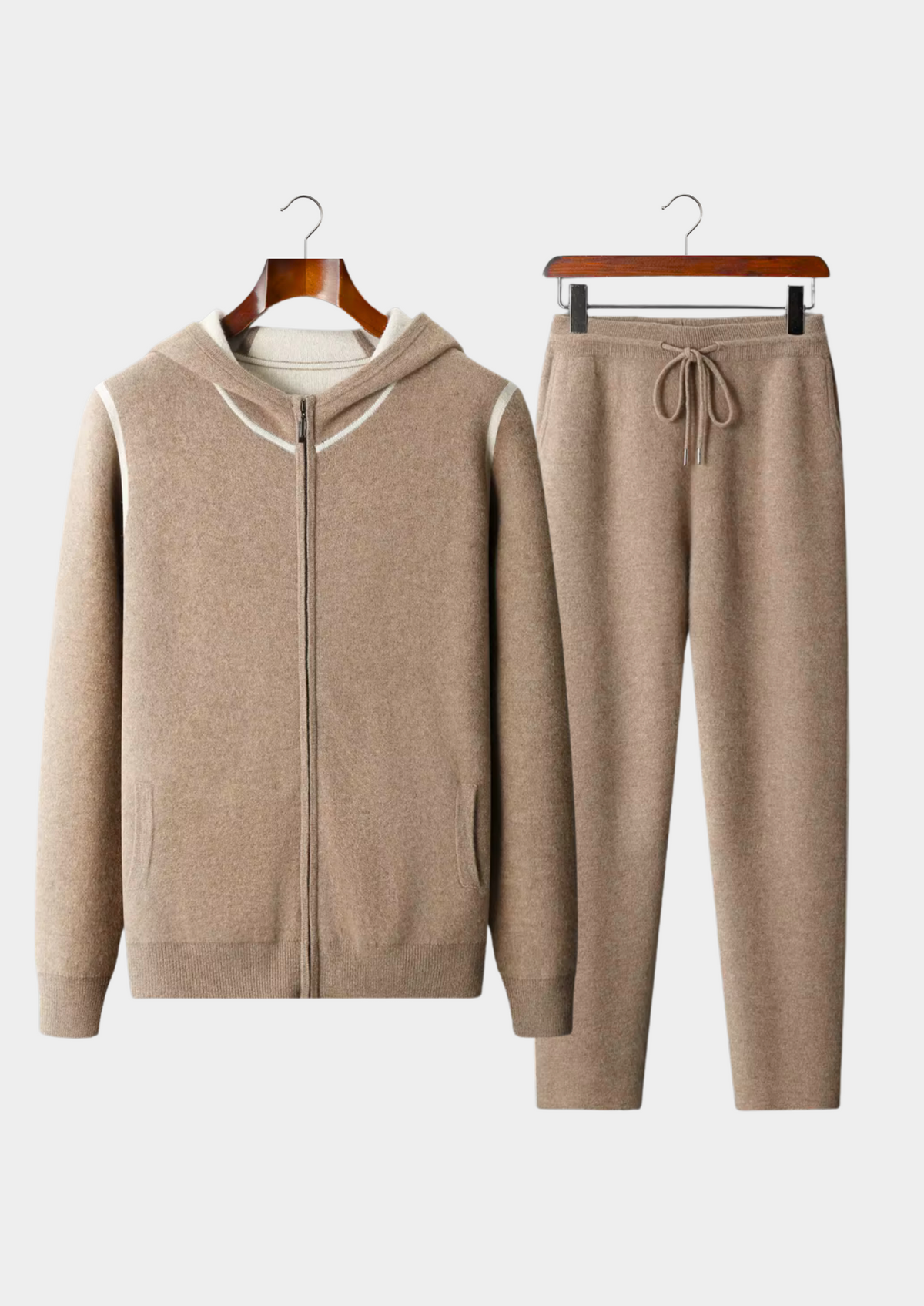 Premium Cashmere Beige Milano Leisure Set | Roccella