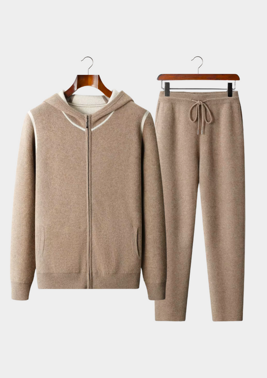 Premium Cashmere Beige Milano Leisure Set | Roccella