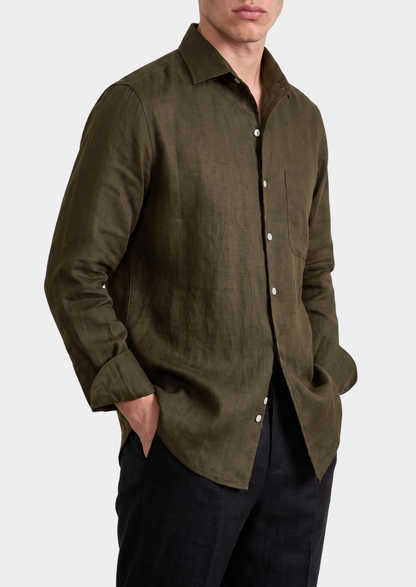 Amalfi Coastal Shirt - Olive | Roccella