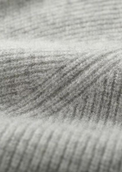 Pure Extra-Fine Merino Wool Ribbed Zip Hoodie | Roccella
