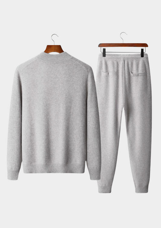 Pure Extra-Fine Merino Wool Light Gray Luzzo Set | Roccella