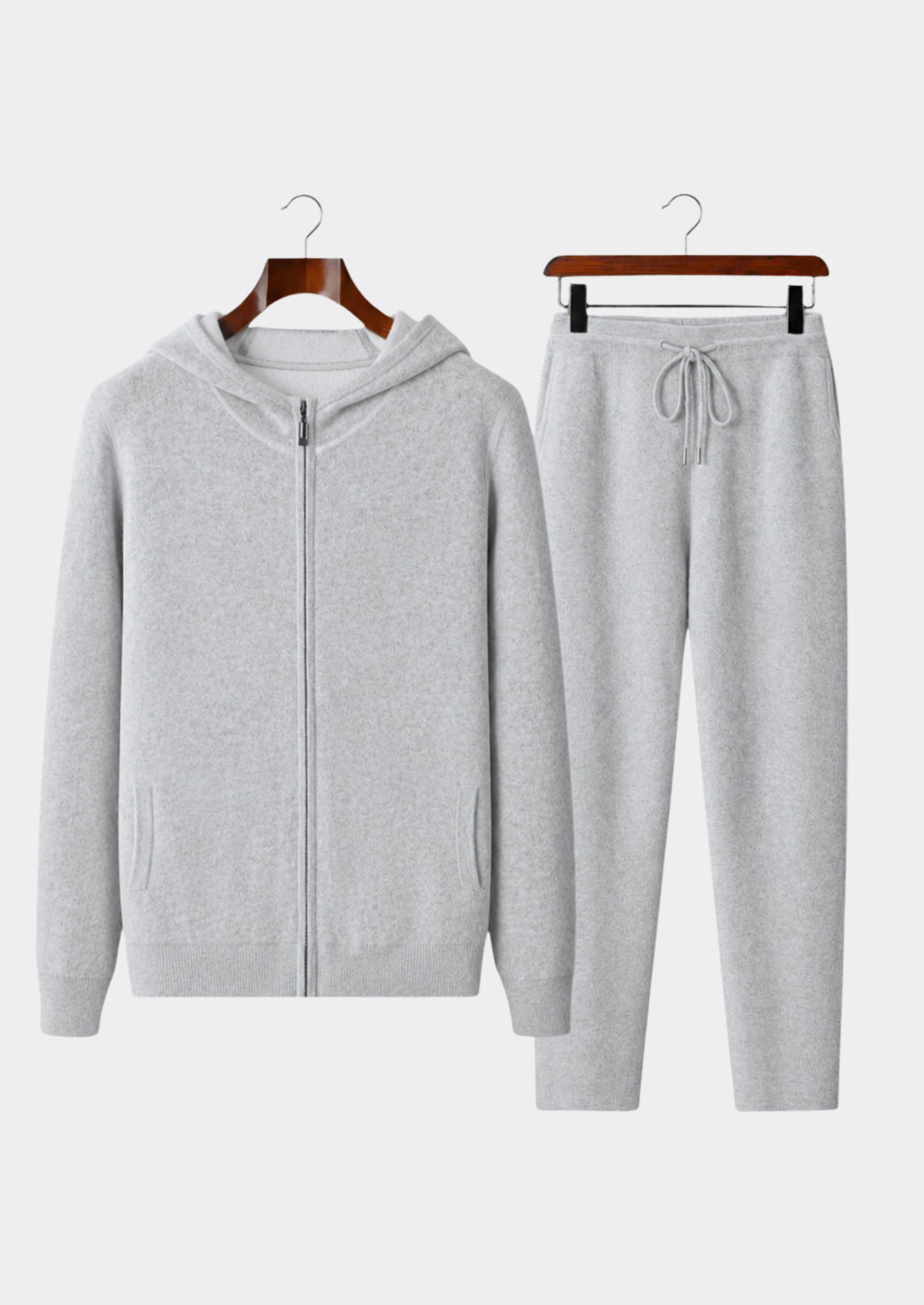 Premium Cashmere Light Gray Milano Leisure Set | Roccella