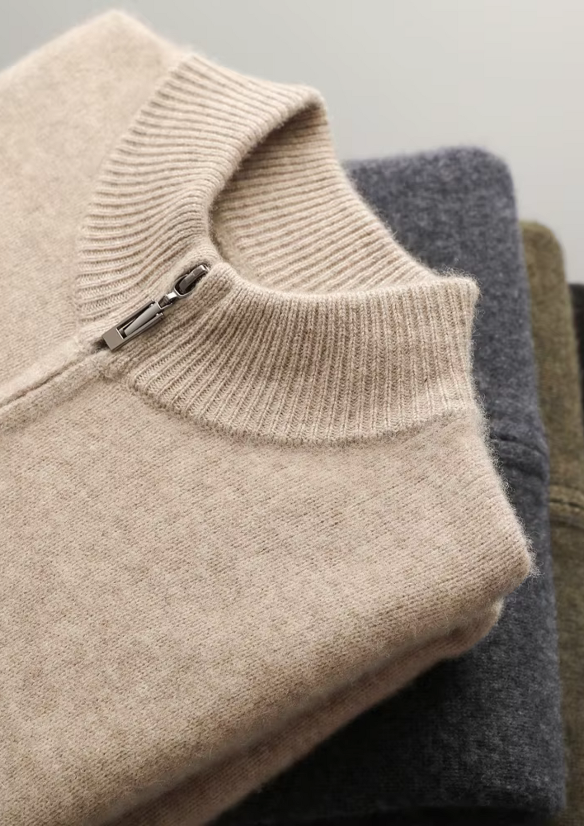 Pure Extra-Fine Merino Wool Zipper Cardigan | Roccella