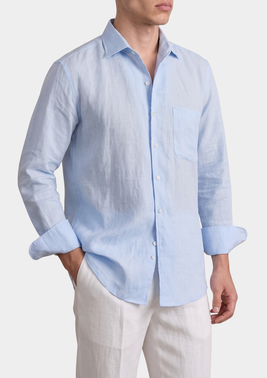 Amalfi Coastal Shirt - Light Blue | Roccella