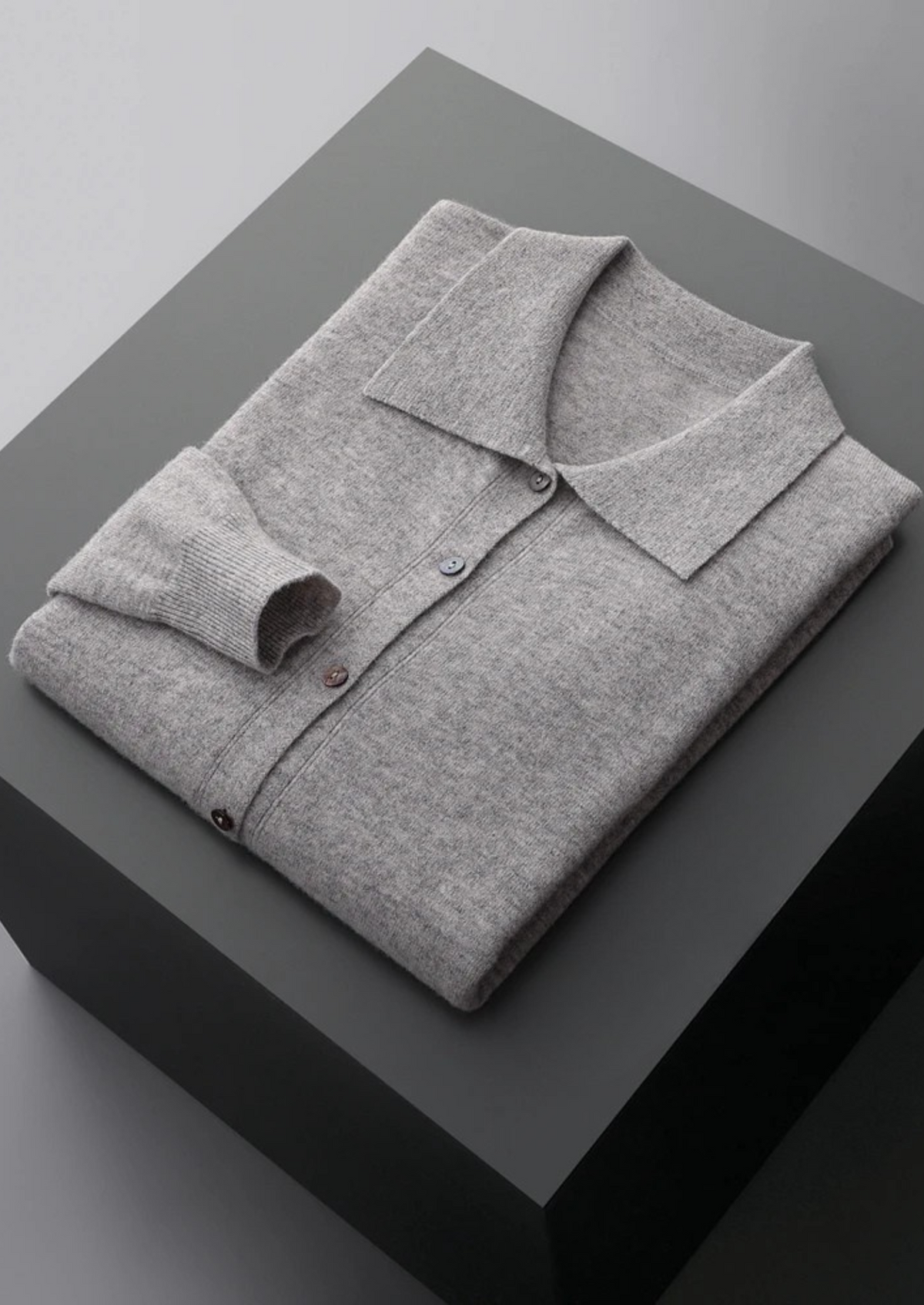 Pure Extra-Fine Merino Wool Polo Cardigan | Roccella