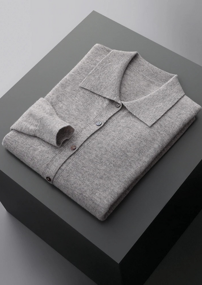 Pure Extra-Fine Merino Wool Polo Cardigan | Roccella
