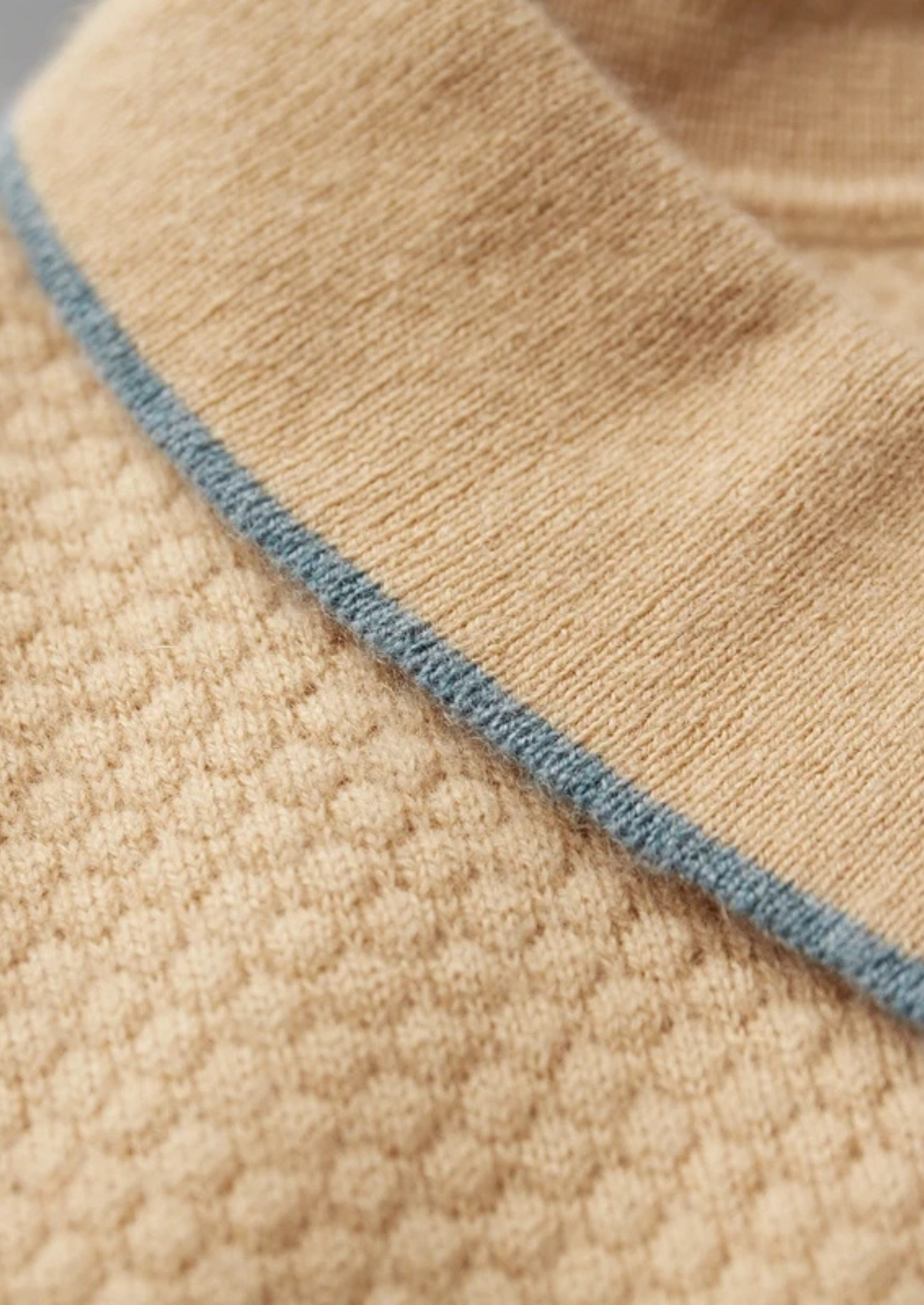 Premium Cashmere Mustard Two-Tone Polo | Roccella