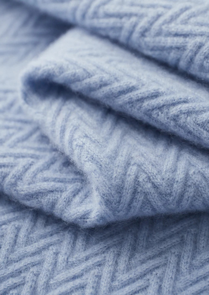 Premium Cashmere Zigzag Button Sweater | Roccella