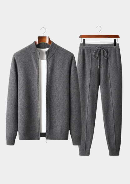 Pure Extra-Fine Merino Wool Dark Gray Luzzo Set | Roccella