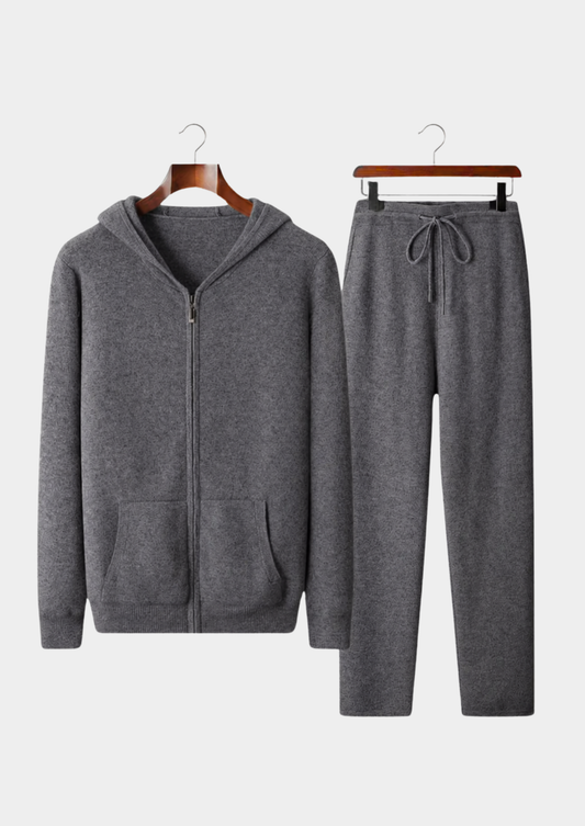 Pure Extra-Fine Merino Wool Dark Gray Arvo Set | Roccella
