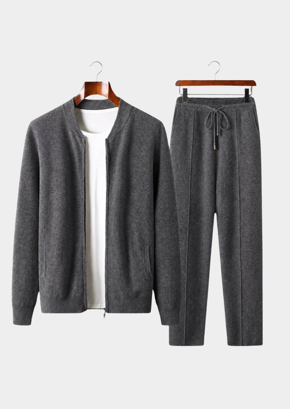Pure Extra-Fine Merino Wool Dark Gray Falconi Set | Roccella