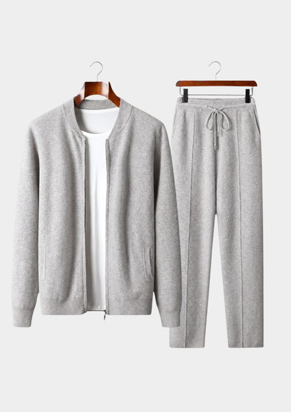 Pure Extra-Fine Merino Wool Light Gray Falconi Set | Roccella