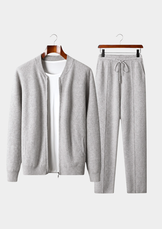 Pure Extra-Fine Merino Wool Light Gray Falconi Set | Roccella