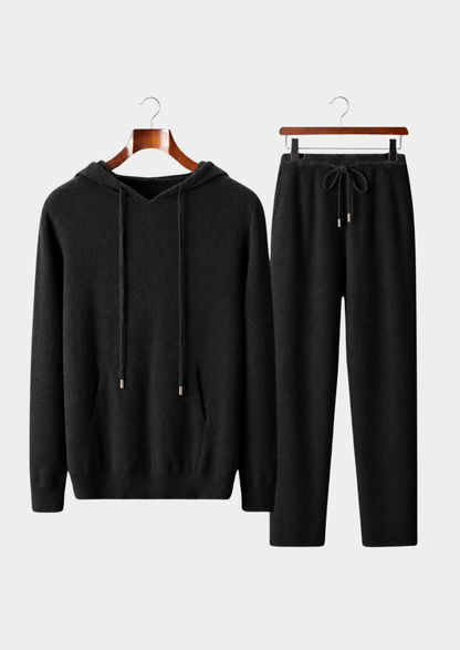 Pure Extra-Fine Merino Wool Black Savro Set | Roccella
