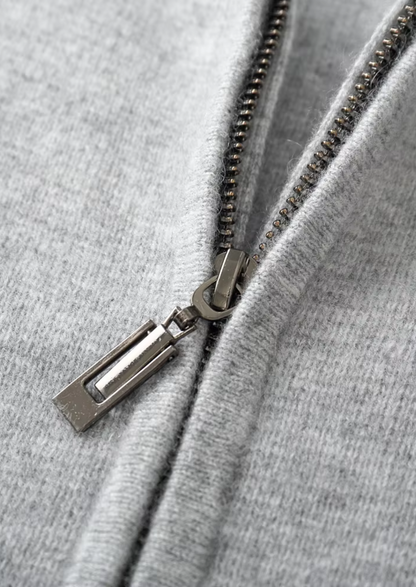 Pure Extra-Fine Merino Wool Zipper Hoodie | Roccella