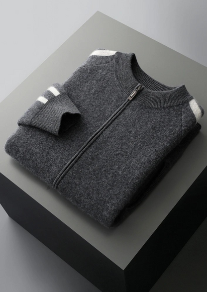 Pure Extra-Fine Merino Wool Striped Cardigan | Roccella