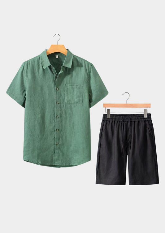 Dolcevita Shortsleeve Summer Set - Green/black | Roccella