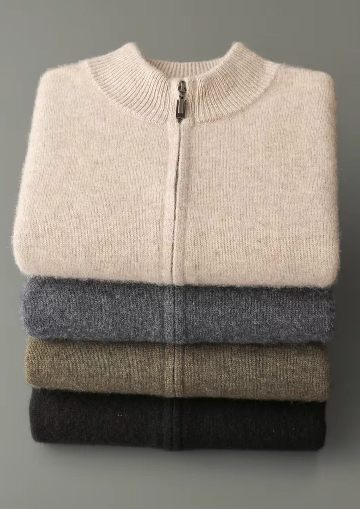 Pure Extra-Fine Merino Wool Zipper Cardigan | Roccella