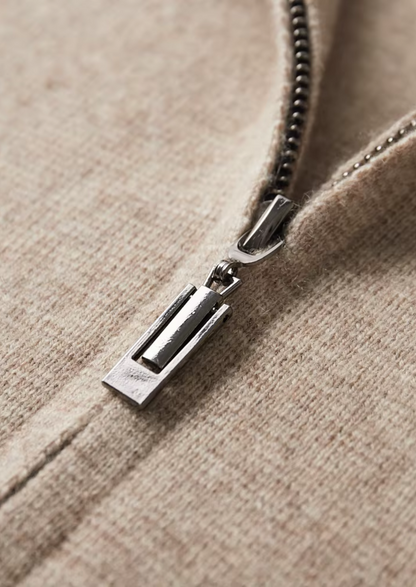 Pure Extra-Fine Merino Wool Zip Polo Cardigan | Roccella