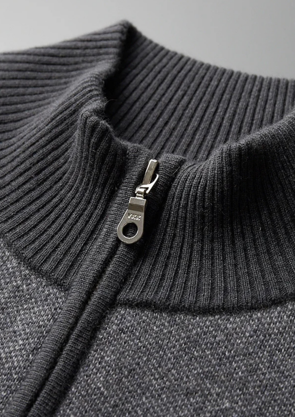 Premium Cashmere Jacquard Zip Cardigan | Roccella