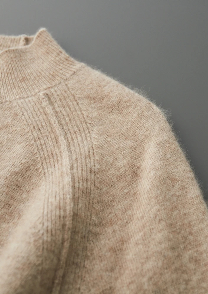 Pure Extra-Fine Merino Wool Raglan Mockneck | Roccella