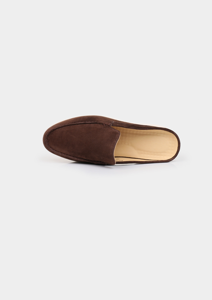 Coffee Marina Suede Slipper | Roccella