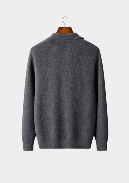 Premium Cashmere Zip Polo Cardigan | Roccella