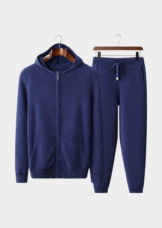 Premium Cashmere Navy Blue Kilian Leisure Set | Roccella
