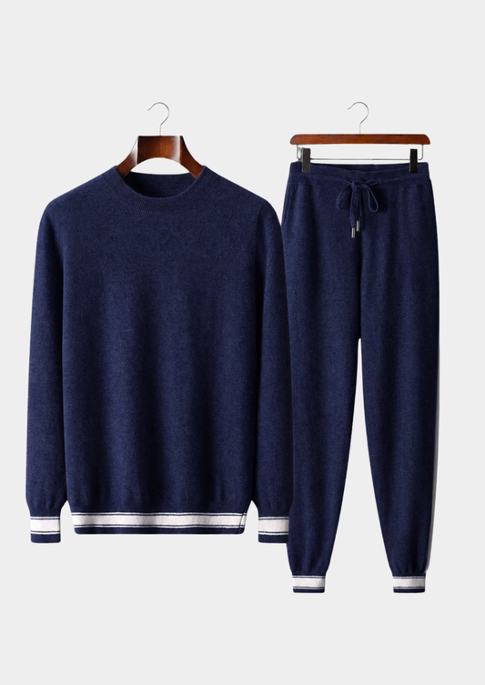 Premium Cashmere Navy Blue Vienna Leisure Set | Roccella