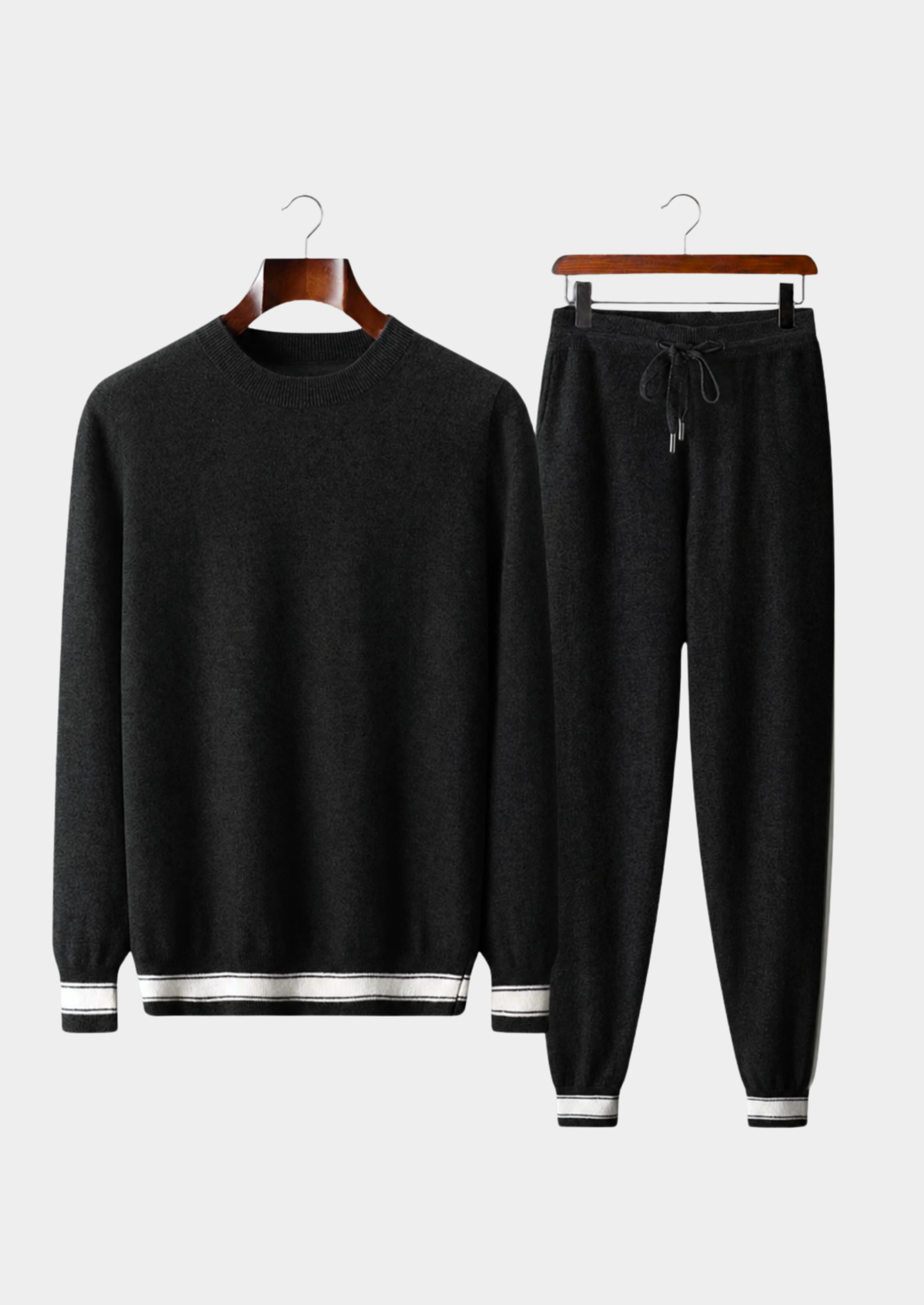 Premium Cashmere Black Vienna Leisure Set | Roccella