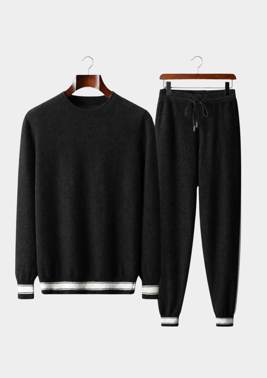 Premium Cashmere Black Vienna Leisure Set | Roccella