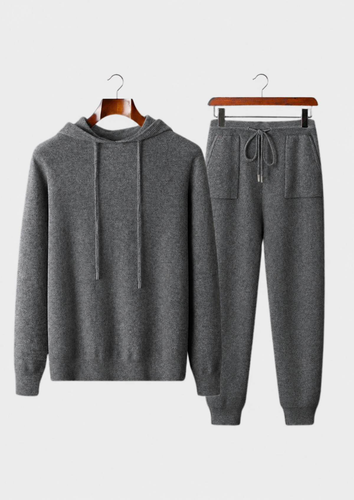 Premium Cashmere Dark Gray Alain Leisure Set | Roccella